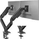 BONTEC Dual Monitor Stand for 15-38 Inch Screens, Gas Spring Adjustable Monitor Arm, Full Motion VESA 75x75/100x100mm Desk Mount with Tilt, Swivel, Rotation, Ergonomic Design for Home Office or Gaming