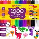 Pipe Cleaners Craft - 1000 Pcs Multi-Colored Chenille Stems, 6mm x 12 Inch Fuzzy Sticks, 10 Assorted Colors for DIY Arts and Craft Projects and Decorations