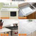 Stove Gap Covers Stainless Steel (2PCS),Stove Gap Filler,Range Trim Kit,Stove Gap Guard for Kitchen Oven Between Stovetop and Counter,Easy Clean Heat Resistant,Adjustable Length 13.8'' to 27.5'',White