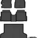 ANBINGO Floor Mats & Cargo Liner for Nissan Versa 2020-2025, Sedan, S/SV/SR, All Weather TPE Versa Floor Liners / 1st & 2nd Row Custom Mats Full Set/Versa Accessories - Black