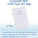 12 Pack 53292 Type Q/C Canister Vacuum Cleaner Bags Compatible with Kenmore 200/400/600/800 Series Vacuum Bags, Fit for Models 81214/81414/81714,/21814, BC2005/BC3005/81615/BC7005 (white)