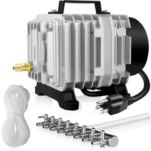 Simple Deluxe Air Pump with Adjustable Air Flow Outlets for Aquarium, Fish Tank and Hydroponic Systems (1189GPH*1)