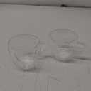 WHJY Double Wall Glass Coffee Mugs，Clear Coffee Cups Clear Unique Coffee Cups Heart Shaped Mug 5 oz Espresso Cups Heart Mugs Set of 2