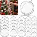 Wettarn 25 Pcs Clear Christmas Ornaments Balls 30/40/50/60/70 mm Plastic Fillable Ornaments Ball for DIY Crafts, Acrylic Christmas Tree Hanging Decorations for Holiday Xmas Home Wedding Party Decor