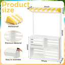 Novabright Lemonade Party Display Stand 55x31 Inch with Yellow White Striped Awning Wooden Vendor Cart Summer Party Decoration for Birthday Baby Shower Lemonade Stand Supplies