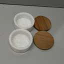 2 Set White Marble Salt and Spice Cellar with Lid and Spoon Marble Salt and Pepper Cellars Elegant Modern Container for Kitchen Countertop Keeps Spices Dry