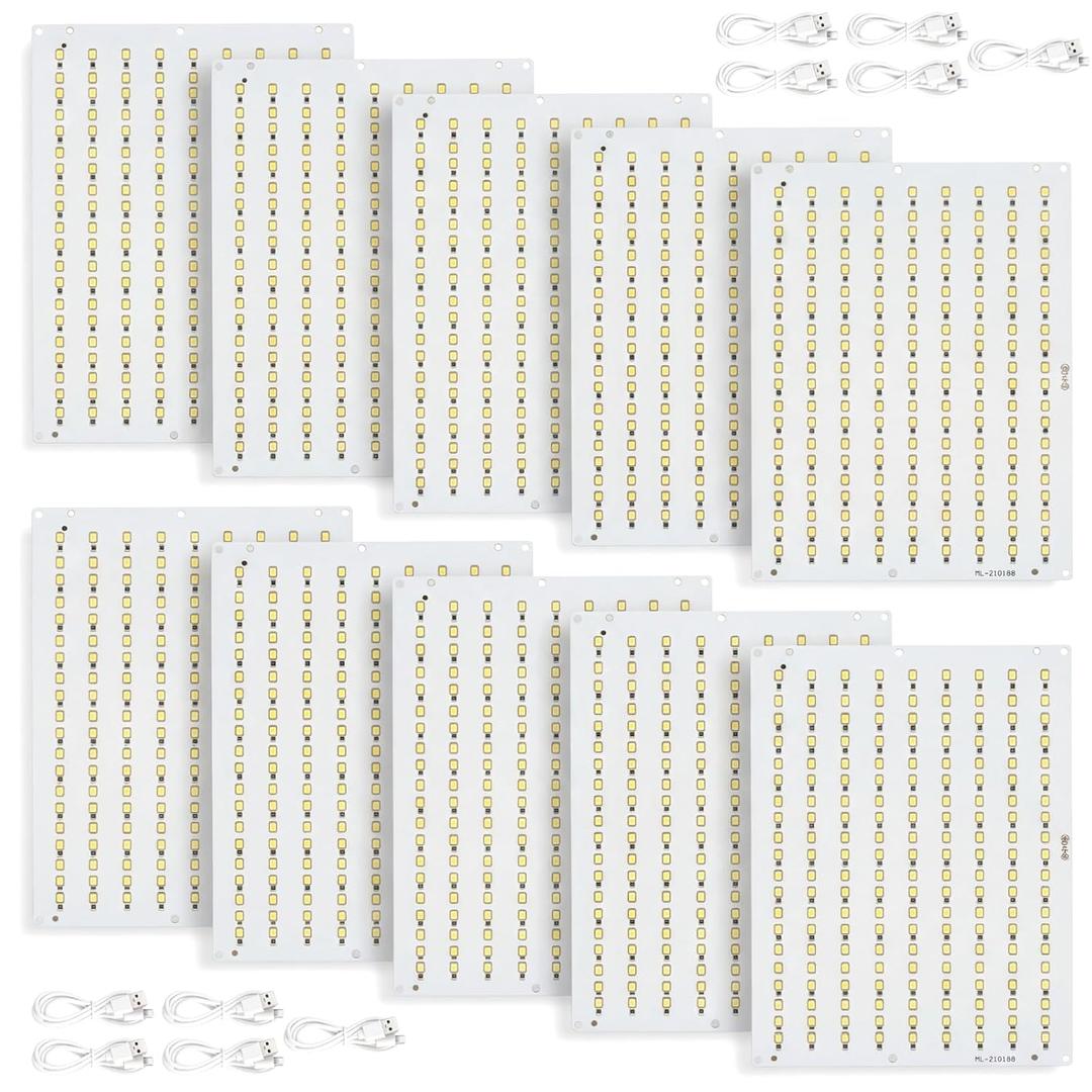 Sabary 10 Pcs CMYK Lithophane LED Backlight Board Kit Compatible with Bambu Lab P1/x1/a1 Multiple Models 3D Printer Light Photo Model DIY Board with USB Cable Upgraded Beads 5v Type-c Powered