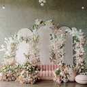 Metal Wedding Arch Backdrop Stand,3-Piece Gold Arch Backdrop Stand for Wedding Ceremony Bridal Party Birthday Party Balloon Arch Decoration(Gold)
