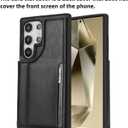 iCoverCase Compatible with Samsung Galaxy S24 Ultra Case with Card Holder, Kickstand, RFID Blocking PU Leather Protective Flip Phone Case for S24 Ultra 5G (Black)