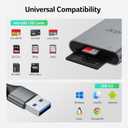 Acer SD Card Reader, USB A 3.0 to Micro Memory Card Reader, Aluminum Dual Slot SD to USB Adapter for Computer, PC, Laptop and Type A Devices, Compatible with SD/Micro SDXC/SDXC/SDHC/MMC/TF Cards