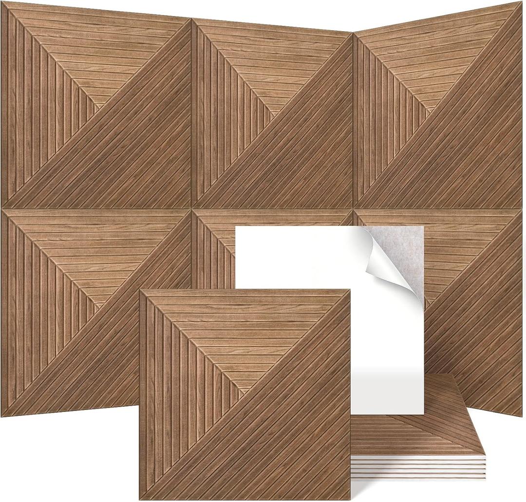 Acoustic Wall Panels, 6-Pack 23.62 X 23.62 Inches Decorative Acoustic Panels, Self-Adhesive Sound Absorbing Acoustical Wall Art for Living Room Bedroom Home Office Studio