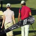 Golf Carry Bag Clubs Case Foldable Zippered Thicker Tough Lightweight Portable Waterproof Black Sunday Bag Spider Pattern