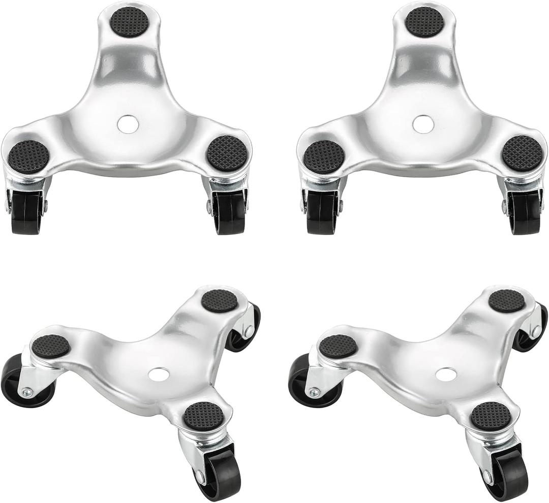 4 Pack Steel Tri-Dolly Set 3 Wheel Furniture Mover Dolly 220lbs Load Capacity Mover's Dolly for Moving Cabinet Furniture and Appliances Durable and Easy to Use Dolly Furniture Mover 6 Inch
