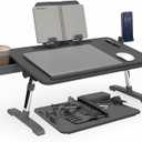 Limitless TotalDesk Portable Modern Workstation and Lap Desk with Adjustable Height & Tilt (Charcoal), 23 inches x 14.5 inches x 13.25 inches