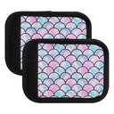 Seamless Watercolor Lilac Scales of Mermaid Fishes 5 Pcs Set of Luggage Handle Wraps Suitcase Handle Pads Travel Bag Handle Protectors Handbag Pads Unisex 5.9 x 4.3 inch