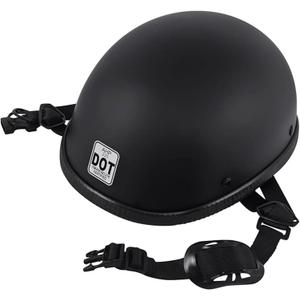 DOT Approved Beanie Motorcycle Half Helmet,Ultra-Thin Low Profile Skull Cap,German Style Novelty Small Helmet for Chopper Moped Scooter Motorbike Electric Bicycle (Medium, Matte Black)