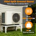 Mini Split Stand, Heavy Duty Adjustable Mini Split Ground Stand for 9000-36000 BTU Ductless Air Conditioners Heat Pumps, 440LBS Load Capacity