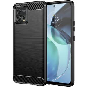 Case for Moto G72 Case, Motorola G72 XT2255 Case, Slim Thin Carbon Fiber TPU Rubber Protective Cases Anti-Scratch Shockproof Cover for Motorola Moto G72 Black