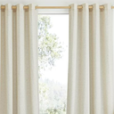 NICETOWN Natural Linen Curtains 84 inch Long 2 Panels Set, Grommet Top Thick Linen Burlap Semi Sheer Vertical Drapes Privacy Assured with Light Filtering for Bedroom/Living Room, W55 x L84