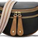 KKXIU Crossbody Sling Bag for Women Trendy Fanny Pack Vegan Leather Chest Bag | Trendy (Black)