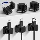 6 Pcs Cord Organizer Holder, Adhesive Charger Cable Holder Clips Organizer Phone Charging Wire USB Keeper Management for Home Office Desk Car Wall Nightstand