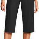 ISEEGZ 18'' Capri Pants for Women Relaxed Fit Dressy Capris Pant Pleated Business Casual Work Trousers with Pockets XL