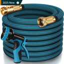 150 FT Garden Hose, 2025 New Flexible Water Hose 150FT with Leakproof Solid Brass Fittings, Reinforced Extra Strong Outer Fabric & Durable 3-layer Inner Core, Ultra Lightweight, No Kink, No Tangle