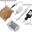 ER CHEN Dimmable LED String Lights,165Ft 500 LEDs Copper Wire Starry String Lights with Remote Control and Adapter for Seasonal Decorative Christmas Holiday, Wedding, Parties(Green)