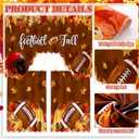 Frienda Autumn Kitchen Curtain Window Valances Set Football Pumpkin Kitchen Fall Curtain Thanksgiving Leaf Tier for Home Room Farmhouse Bedroom, 60 x 36 Valance, 36 x 30 Tier