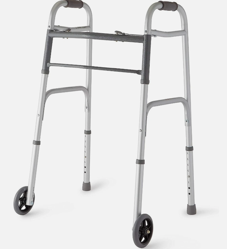 Guardian MDS86410W54H Medline Folding Walker with Wheels