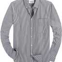 Alimens & Gentle Mens Solid Oxford Shirt Long Sleeve Dress Shirt Work Casual Button Down Shirts with Pocket 2XL