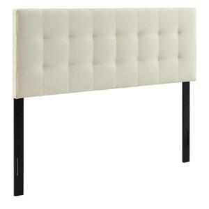 Modway Lily Tufted Linen Fabric Upholstered King Headboard in Ivory