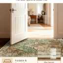 RELEANY Area Rugs 6'x9' Washable Vacuum-Friendly, Non-Slip, Floral Vintage Distress Print Pattern Medallion Carpet for Living Room BedroomBrick Red Rust Neutral Brown Burnt Orange Green