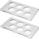 LemonRoad 2 Pack 6 Hole Stainless Steel Squeeze Bottle Template Fits 1/3 Size Food Pan Holds Six 75mm Diameter Bottles for Restaurant Kitchen Sauces Dressings or Condiments Convenient Storage