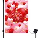 Valentine Garden Flag,8 Lighting Modes LED Flag Valentine Flag 12.5 x 18 Inch House Flags for Yard Decoration