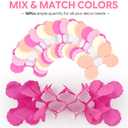 16Pcs Pink-White Peach Party Decorations Streamers Garland, 160FT Four-Leaf Clover Hanging Banner, Paper Garland Pastel Streamers for Birthday Bachelorette Wedding Baby Shower Decorations for Girl