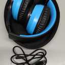 LOBKIN Kids Headphones Bluetooth 5.4,Over Ear Kids Headphones Wireless with Mic 50H Playtime Colorful LED Lights AUX Cord 94dB Safe Volume Limited Foldable Design for Boy Girl Travel/School/iPad, Black Blue,  Kids headphones with LED