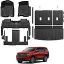 Floor Mats for Chevy Tahoe/GMC Yukon 2021-2026, All Weather Floor Mats Trunk Cargo Liner with Backrest Protectors and Door Sill Guards Accessories, Full Coverage Set (Fit 7 Seats)