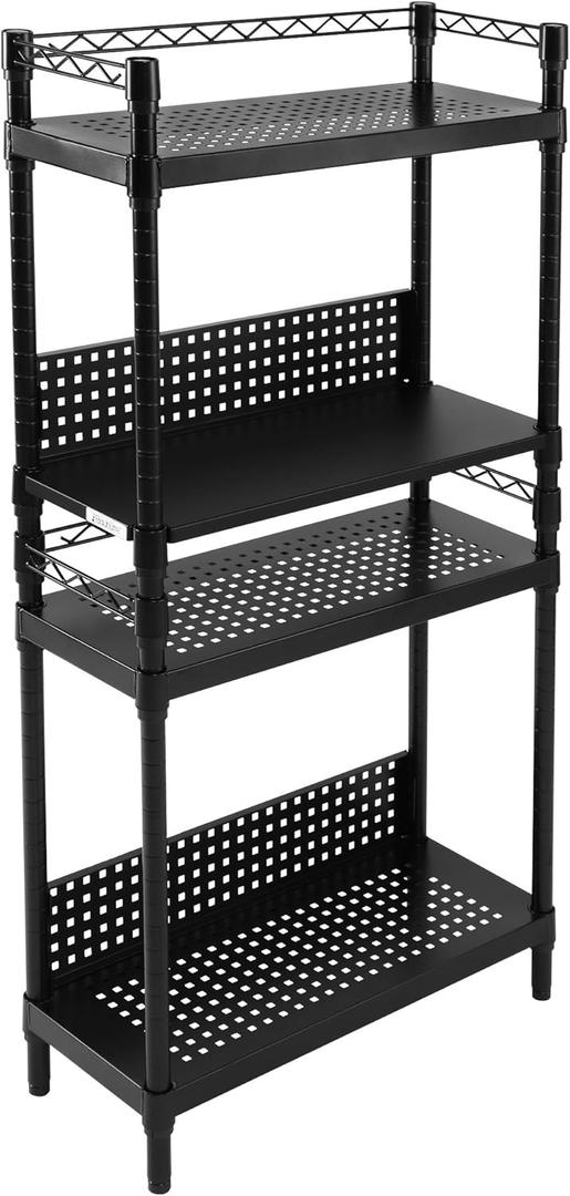 Bauhutte BHS-600SM-BK Desk Side Rack, PC Rack, PC Rack (W x D x H): 23.8 x 10.0 x 47.2 inches (60.5 x 25.5 x 120.5 cm), Black