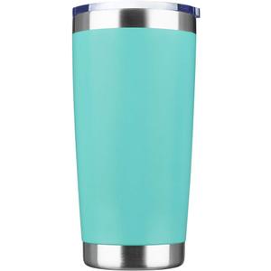 20oz Tumbler Bulk Stainless Steel Vacuum Insulated Tumblers with Lid Double Wall Travel Mug Powder Coated Coffee Cup, Suitable for Ice Drinks and Hot Beverage (Light blue 1pack)