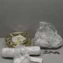 Mlxattic Crystal Chandeliers for Bedroom,4-Lights Ceiling Light Fixtures Flush Mount,Gold Drum Chandelier for Dining Room,Kitchen,Hallway, Living Room,Foyer,Closet,H9'' x W13.8''