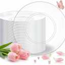 Hioasis 100pcs Clear Plastic Plates for Party - 7.5" Dinner Plates Disposable, Heavy -duty, Classy and Elegant for Wedding