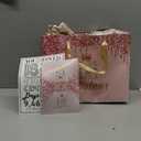 Yoirrat Rose Gold 18 & Fabulous 18th Birthday Gift Bag for Girls Large Pink Happy 18th Birthday Gift Bag with Wrapping Paper Card for Girls 18th Bday Decorations Party Supplies