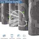 Boho Farmhouse Shower Curtain Charcoal Grey 72x72 Inch Plush Texture Bathroom Decor Hotel-Grade Fabric Waterproof Reinforced Grommets