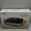 COOK WITH COLOR Electric Skillet - 12" x 12" Ceramic Nonstick Pan, PFAS-Free, 1400W, Tempered Glass Lid, Variable Temperature, Removable Heating Probe, Cool-Touch Handles, Sand (Greige)