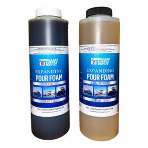 2 Lb Density Expanding Pour Foam, 2 Part Polyurethane Closed Cell Liquid Foam for Boat and Dock Flotation, Soundproofing, Filling Voids, and Insulation (Quart Kit)