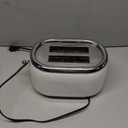 MELLERHOME Retro Toaster 2 Slice, 7 Browning Levels, 3 Functions (Reheat, Defrost, Cancel), Stainless Steel Features, Removable Crumb Tray, Under Base Cord Storage, White Toaster Kitchen Appliances