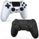 NBXEW 2 Pack Wireless Controller for PS4/Slim/Pro - Hyper-Sensitive 360 Sticks, Pressure Buttons, Ergonomic Comfort Grip, Dual Vibration, 20+ Hour Battery, Includes 2 USB-C Cables, Black & White
