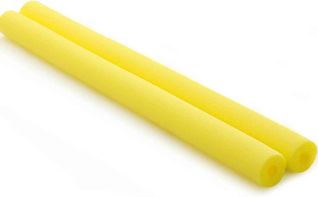 2 Pcs Pool Noodles Floating 1.6 x 40 Inches Small Pool Noodles Foam Tube Hollow Floating Training Device Swimming Craft Projects Padding Bumper (Yellow)