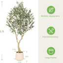 Realead 6ft Artificial Olive Tree with Tall Exquisite Planter - Realistic Faux Olive Tree with Thick Trunk and Lifelike Fruits - Large Fake Olive Tree for Home Office Decor